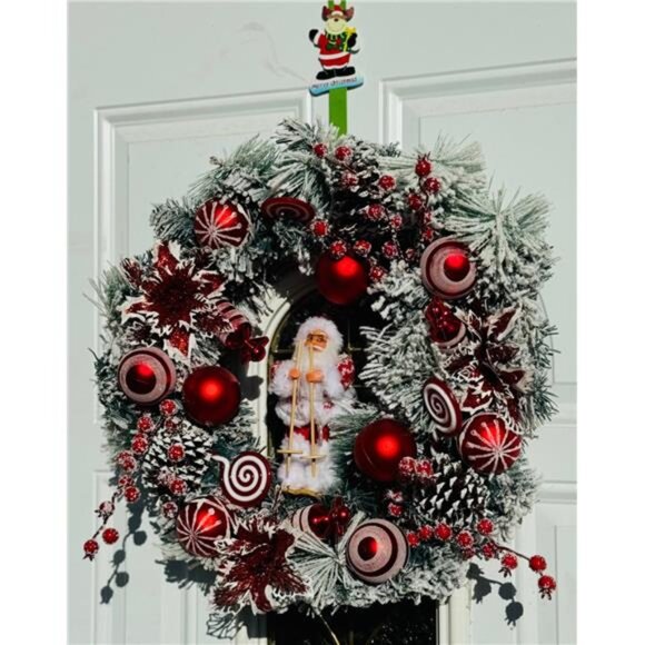 BRAND NEW Christmas Wreaths for Front Door, 18" - Picture 2 of 8